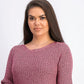 Karen Scott Suéter Feminino Gola Canoa Chenille Vermelho Tamanho Médio