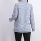 Karen Scott Sport Feminino Space-Dyed Cowlneck Top Azul Tamanho P