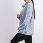 Karen Scott Sport Feminino Space-Dyed Cowlneck Top Azul Tamanho P