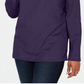 Karen Scott Sport Feminino Space-Dyed Cowlneck Top Azul Marinho Tamanho Grande