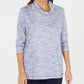 Karen Scott Top feminino com decote funil e tingimento espacial, azul-marinho, tamanho extragrande
