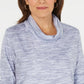Karen Scott Top feminino com decote funil e tingimento espacial, azul-marinho, tamanho extragrande