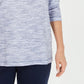 Karen Scott Top feminino com decote funil e tingimento espacial, azul-marinho, tamanho extragrande