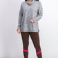 Karen Scott Sport Feminino Space-Dyed Cowlneck Top Cinza Tamanho Grande