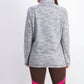 Karen Scott Sport Feminino Space-Dyed Cowlneck Top Cinza Tamanho Grande