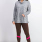 Karen Scott Sport Feminino Space-Dyed Cowlneck Top Médio Cinza Tamanho Extra Grande