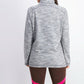 Karen Scott Sport Feminino Space-Dyed Cowlneck Top Médio Cinza Tamanho Extra Grande