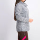 Karen Scott Sport Feminino Space-Dyed Cowlneck Top Médio Cinza Tamanho Extra Grande
