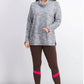 Karen Scott Sport Feminino Space-Dyed Cowlneck Top Cinza Tamanho XX-G