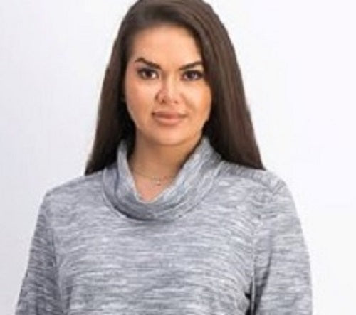 Karen Scott Sport Feminino Space-Dyed Cowlneck Top Cinza Tamanho XX-G