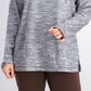 Karen Scott Sport Feminino Space-Dyed Cowlneck Top Cinza Tamanho XX-G