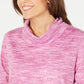 Karen Scott Sport Feminino Space-Dyed Cowlneck Top Rosa Tamanho X-G