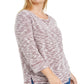 Moletom Karen Scott Feminino com Textura Marmoreada, Vermelho, Tamanho Pequeno