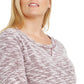 Moletom Karen Scott Feminino com Textura Marmoreada, Vermelho, Tamanho Pequeno