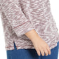Moletom Karen Scott Feminino com Textura Marmoreada, Vermelho, Tamanho Pequeno