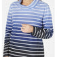 Karen Scott Sport Ombré Listrado Gola Alta Feminino Azul Tamanho P