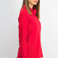 Karen Scott Top esportivo feminino com gola alta, vermelho, tamanho 2, extra grande