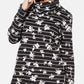 Karen Scott Top esportivo feminino com estampa de gola funil, preto, tamanho pequeno