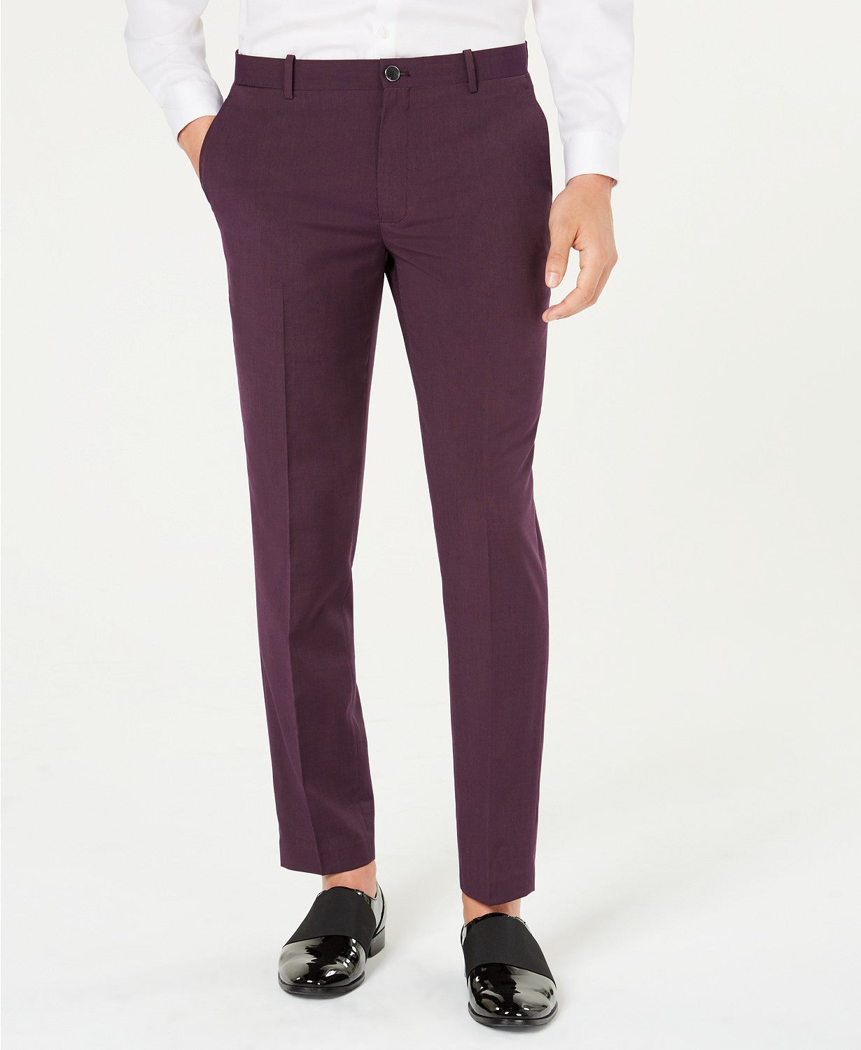 Calça masculina slim fit roxa da INC International Concepts, tamanho 38x32