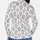 Karen Scott Blusa Plus Size Estampada Gola Mock Feminina Cinza Médio Tamanho 2X