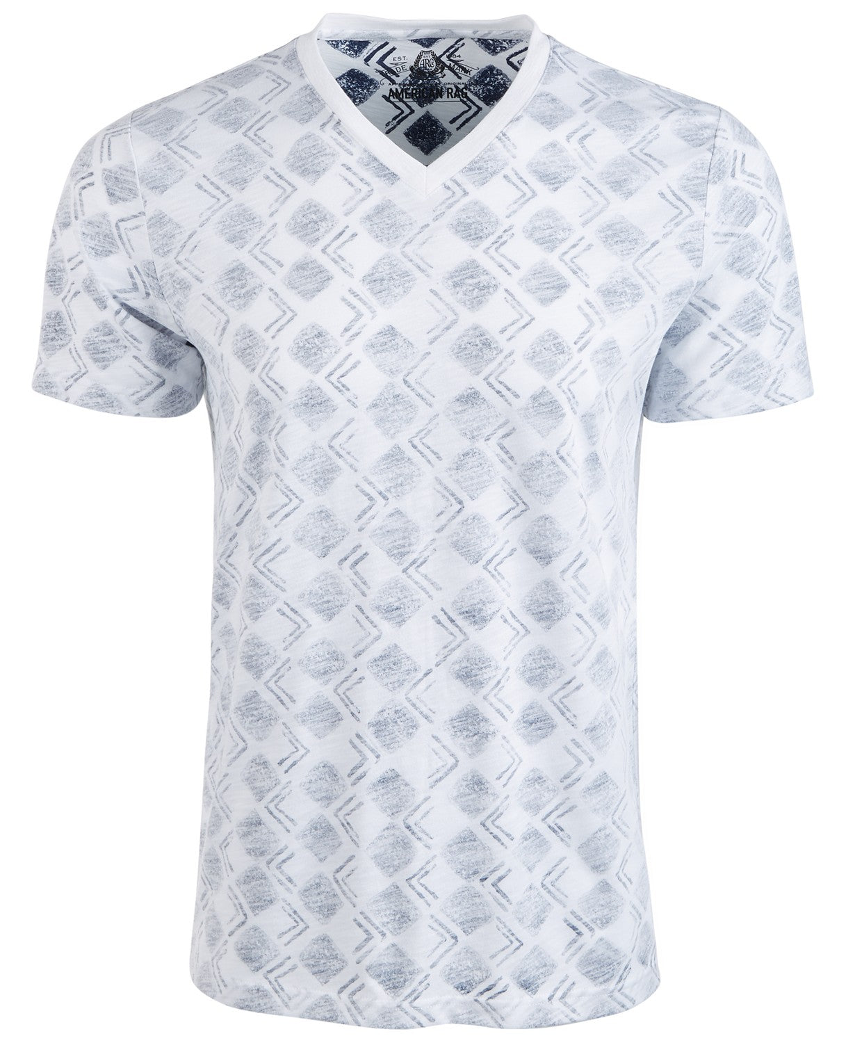 Camiseta masculina geométrica com decote em V American Rag, tamanho azul marinho, extra grande