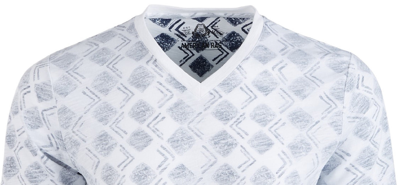Camiseta masculina geométrica com decote em V American Rag, tamanho azul marinho, extra grande