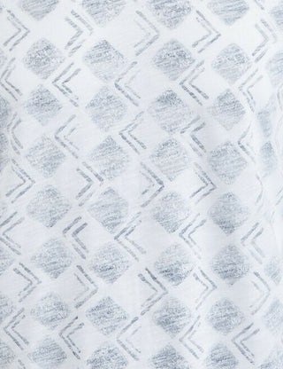 Camiseta masculina American Rag com estampa geométrica e decote em V, branca, tamanho 2, extra grande