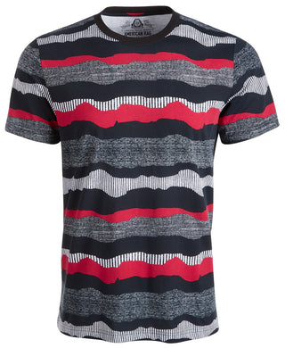 Camiseta texturizada listrada ondulada masculina American Rag, preta, tamanho XXXG