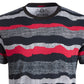 Camiseta texturizada listrada ondulada masculina American Rag, preta, tamanho XXXG