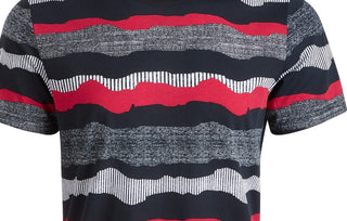 Camiseta texturizada listrada ondulada masculina American Rag, preta, tamanho XXXG