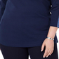 Karen Scott Blusa Feminina Manga 3/4 com Acabamento em Tachas Azul Tamanho Grande