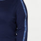 Karen Scott Blusa feminina plus size de algodão com tachas e gola canoa, azul, tamanho 2, extra grande