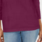 Karen Scott Blusa Feminina Listrada com Decote Quadrado e Renda Vermelha Tamanho Médio