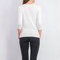 Karen Scott Blusa Feminina Listrada com Decote Quadrado e Renda, Branca, Tamanho P