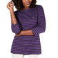 Karen Scott Blusa Listrada Feminina Roxa Tamanho P