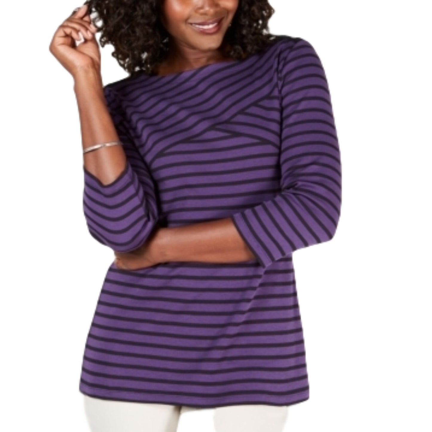 Karen Scott Blusa Listrada Feminina Roxa Tamanho P