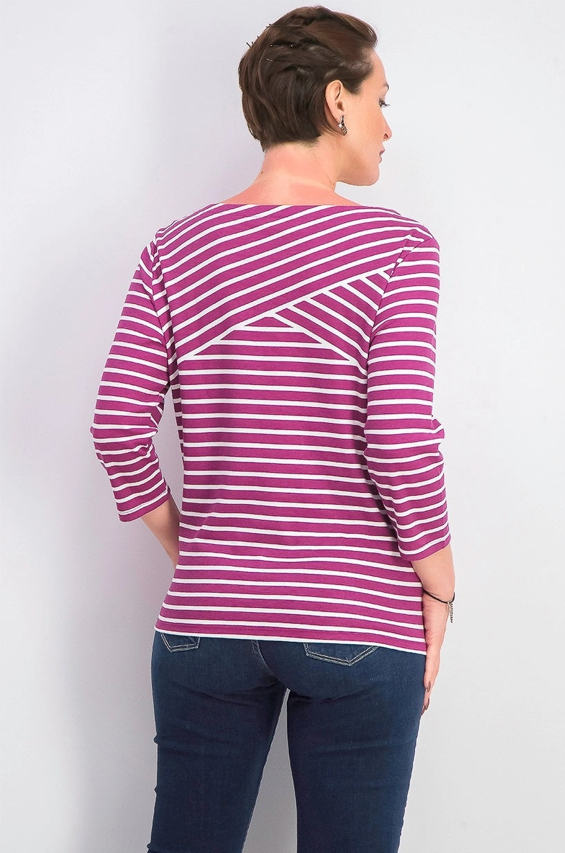 Karen Scott Blusa Listrada Feminina Roxa Tamanho Extra Pequeno