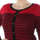 Karen Scott Top Listrado Cruzado Feminino Vermelho Tamanho Médio
