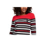 Karen Scott Blusa Listrada Feminina Vermelha Tamanho Pequeno Pequeno