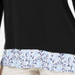 Karen Scott Blusa Feminina Estampada Manga 3/4 Preta Tamanho Médio