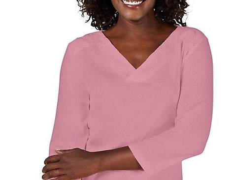 Karen Scott Top Feminino com Acabamento em Ilhós Rosa Escuro Tamanho 2 Extra Grande