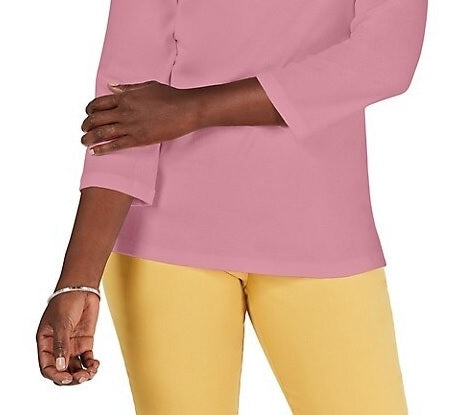 Karen Scott Top Feminino com Acabamento em Ilhós Rosa Escuro Tamanho 2 Extra Grande