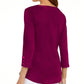 Karen Scott Plus Size Algodão Crisscross-Trim Top Rosa Tamanho XX-G