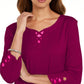 Karen Scott Plus Size Algodão Crisscross-Trim Top Rosa Tamanho XX-G