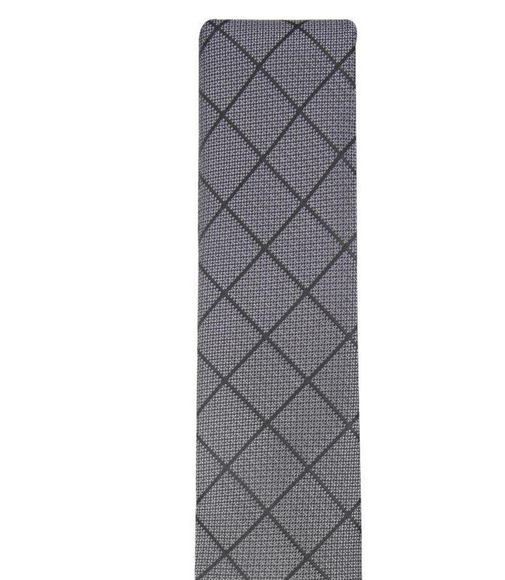 Gravata Alfani Windowpane Masculina Cinza Tamanho Regular