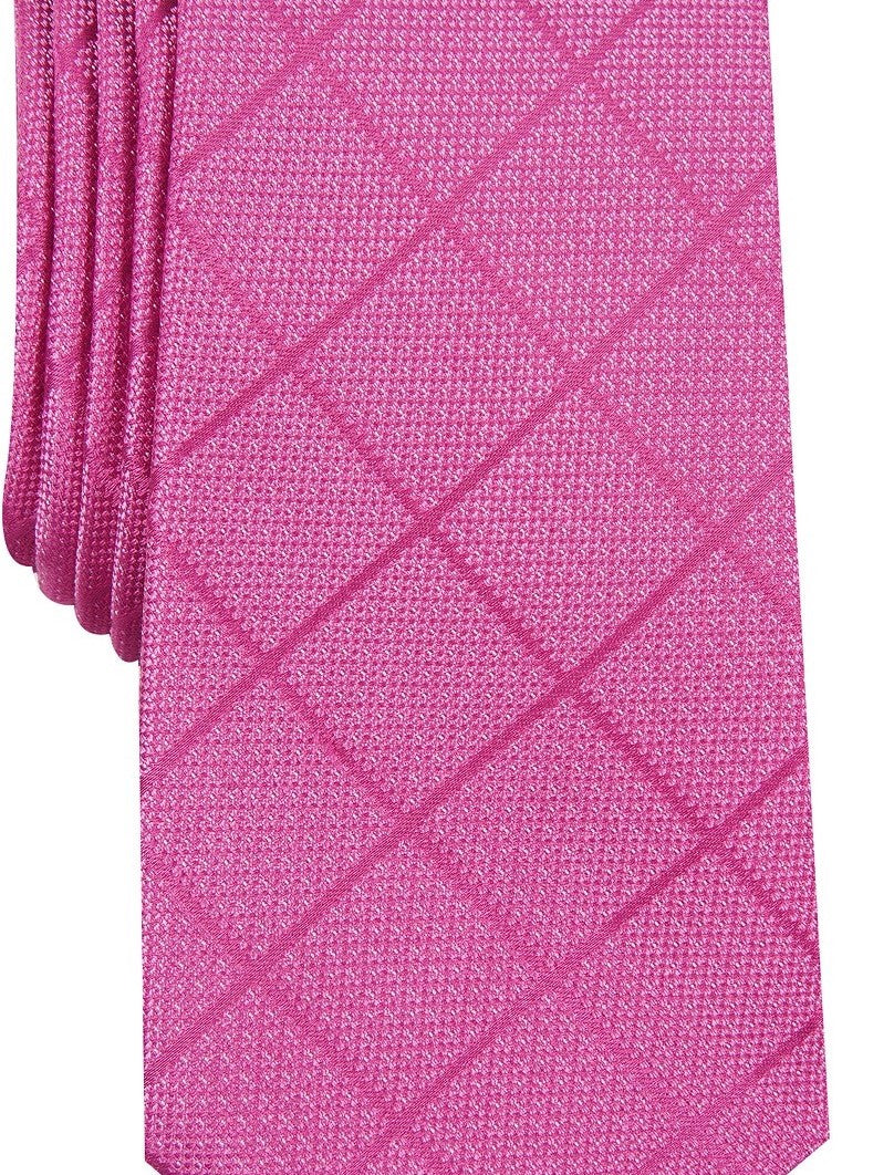 Gravata Alfani Masculina Windowpane Rosa Tamanho Regular