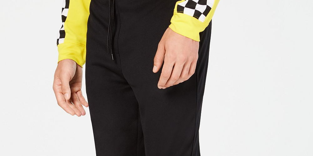 Calça de moletom xadrez masculina Ideology preta tamanho 3 extra grande