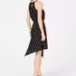 Vestido feminino sem mangas com bainha de lenço estampado, preto, tamanho grande, da INC International Concepts