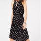 Vestido feminino sem mangas com bainha de lenço estampado, preto, tamanho grande, da INC International Concepts