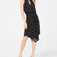 Vestido feminino sem mangas com bainha de lenço estampado, preto, tamanho grande, da INC International Concepts